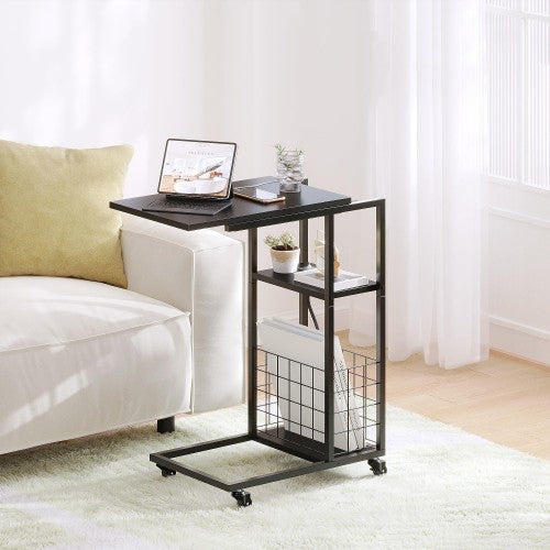 ODIKA Side Table, Under Seating Table with Rolling Wheels, Integrated Power, Adjustable C-Shaped End Table for Home, Living Room, Bedroom ODIKA Side Table, Under Seating Table with Rolling Wheels, Integrated Power, Adjustable C-Shaped End Table for Home, Living Room, Bedroom